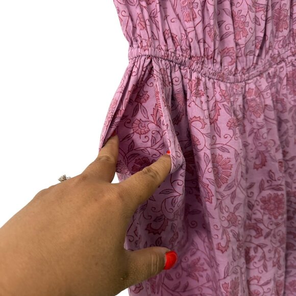 Kopal Pink Flora Ruffle Sleeve Cinched Waist Romper Womens Size XSmall - Picture 4 of 6